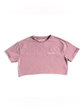 Alphalete Cropped Cotton Shirt Pink